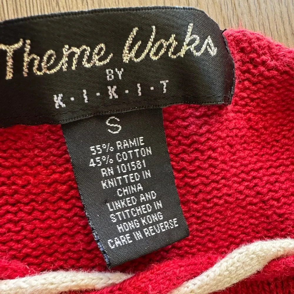 Vintage Theme Works by Kikit Ugly Christmas Snowman Pom Pom Sweater Women’s Sz S